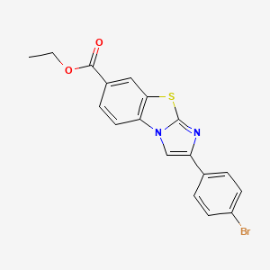 molecular formula C18H13BrN2O2S B13931825 Ethyl 2-(4-bromophenyl)imidazo[2,1-b][1,3]benzothiazole-7-carboxylate 