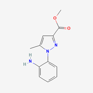 molecular formula C12H13N3O2 B1393183 Methyl 1-(2-aminophenyl)-5-methyl-1H-pyrazole-3-carboxylate CAS No. 1251950-62-5