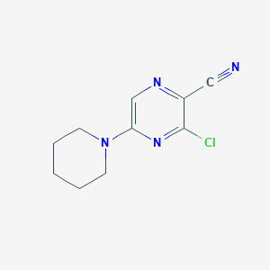 molecular formula C10H11ClN4 B13931860 3-Chloro-5-(1-piperidinyl)-2-pyrazinecarbonitrile 