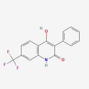 molecular formula C16H10F3NO2 B13931903 4-hydroxy-3-phenyl-7-trifluoromethyl-2(1H)-quinolone 