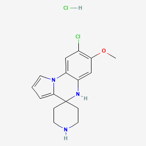 molecular formula C16H19Cl2N3O B1393191 8'-chloro-7'-methoxy-5'H-spiro[piperidine-4,4'-pyrrolo[1,2-a]quinoxaline] hydrochloride CAS No. 1251950-63-6