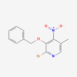molecular formula C13H11BrN2O3 B13931935 3-(Benzyloxy)-2-bromo-5-methyl-4-nitropyridine 
