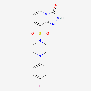 molecular formula C16H16FN5O3S B1393194 8-{[4-(4-fluorophenyl)piperazin-1-yl]sulfonyl}[1,2,4]triazolo[4,3-a]pyridin-3(2H)-one CAS No. 1291486-96-8