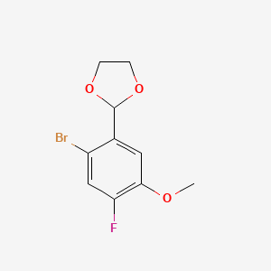 molecular formula C10H10BrFO3 B13931941 2-(2-Bromo-4-fluoro-5-methoxyphenyl)-1,3-dioxolane 