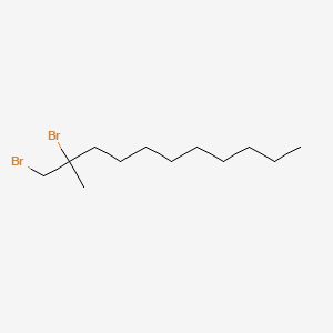 molecular formula C12H24Br2 B13931956 1,2-Dibromo-2-methylundecane CAS No. 55334-43-5