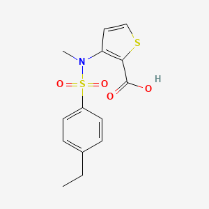 molecular formula C14H15NO4S2 B1393196 3-[{[(4-乙基苯基)磺酰基](甲基)氨基}噻吩-2-羧酸 CAS No. 1291486-63-9