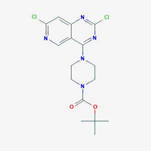 molecular formula C16H19Cl2N5O2 B13931966 tert-Butyl 4-(2,7-dichloropyrido[4,3-d]pyrimidin-4-yl)piperazine-1-carboxylate 