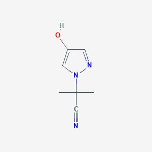 molecular formula C7H9N3O B13932001 2-(4-Hydroxy-1H-pyrazol-1-yl)-2-methylpropanenitrile 