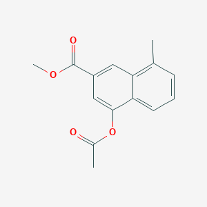molecular formula C15H14O4 B13932026 4-(Acetyloxy)-8-methyl-2-naphthalenecarboxylic acid methyl ester 