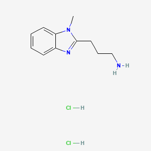 molecular formula C11H17Cl2N3 B1393203 3-(1-methyl-1H-benzo[d]imidazol-2-yl)propan-1-amine dihydrochloride CAS No. 1245569-34-9