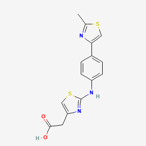 molecular formula C15H13N3O2S2 B13932034 {2-[4-(2-Methyl-thiazol-4-yl)-phenylamino]-thiazol-4-yl}-acetic acid CAS No. 918793-39-2