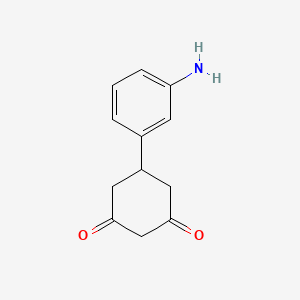 molecular formula C12H13NO2 B1393205 5-(3-氨基苯基)环己烷-1,3-二酮 CAS No. 1215521-75-7