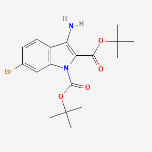 molecular formula C18H23BrN2O4 B13932091 di-tert-Butyl 3-amino-6-bromo-1H-indole-1,2-dicarboxylate 