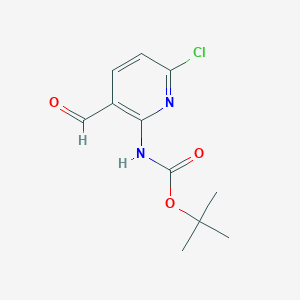 molecular formula C11H13ClN2O3 B1393211 tert-Butyl 6-chloro-3-formylpyridin-2-ylcarbamate CAS No. 294659-72-6