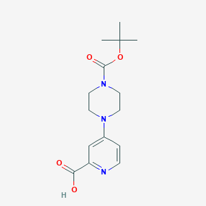 molecular formula C15H21N3O4 B1393217 4-[4-(Tert-butoxycarbonyl)piperazin-1-yl]pyridine-2-carboxylic acid CAS No. 1211595-81-1