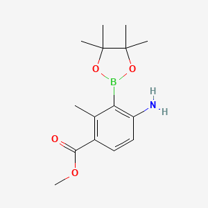 molecular formula C15H22BNO4 B13932173 Methyl 4-amino-2-methyl-3-(4,4,5,5-tetramethyl-1,3,2-dioxaborolan-2-yl)benzoate 