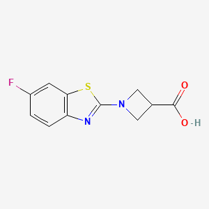 molecular formula C11H9FN2O2S B1393222 1-(6-Fluoro-1,3-benzothiazol-2-yl)azetidine-3-carboxylic acid CAS No. 1283109-69-2