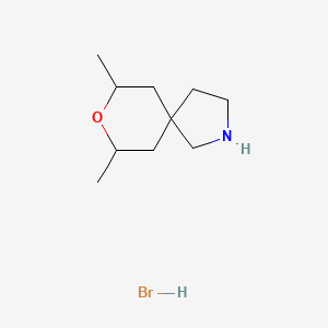 molecular formula C10H20BrNO B13932224 7,9-dimethyl-8-oxa-2-azaspiro[4.5]decane;hydrobromide 