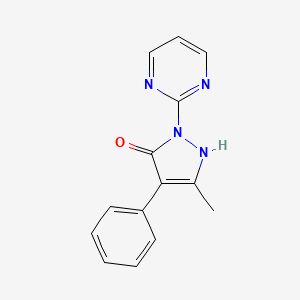 molecular formula C14H12N4O B13932227 3-Methyl-4-phenyl-1-(pyrimidin-2-yl)-1h-pyrazol-5-ol 