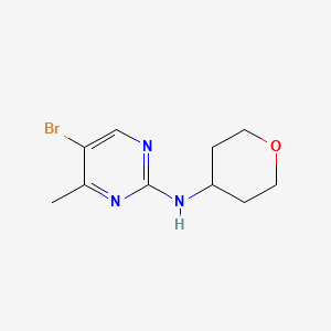 molecular formula C10H14BrN3O B13932278 5-Bromo-4-methyl-N-(tetrahydro-2H-pyran-4-yl)-2-pyrimidinamine 