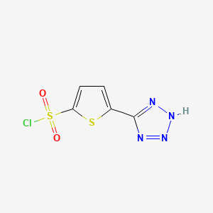 molecular formula C5H3ClN4O2S2 B1393228 5-(1H-tetrazol-5-yl)thiophene-2-sulfonyl chloride CAS No. 924964-21-6