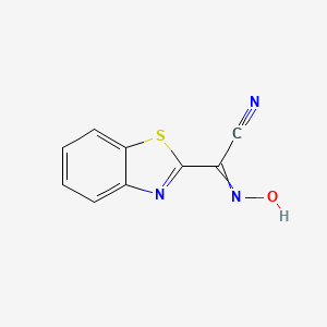 molecular formula C9H5N3OS B13932295 alpha-[Benzthiazol-2-yl]-alpha-oximino-acetonitrile 