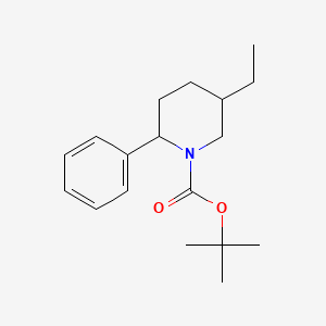 molecular formula C18H27NO2 B13932300 tert-Butyl 5-ethyl-2-phenylpiperidine-1-carboxylate 