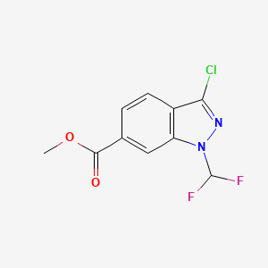 molecular formula C10H7ClF2N2O2 B13932303 Methyl 3-chloro-1-(difluoromethyl)-1H-indazole-6-carboxylate 