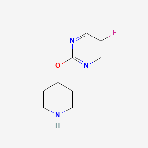 molecular formula C9H12FN3O B13932353 5-Fluoro-2-(piperidin-4-yloxy)pyrimidine 