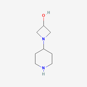 molecular formula C8H16N2O B1393237 1-(Piperidin-4-yl)azetidin-3-ol CAS No. 1147423-04-8