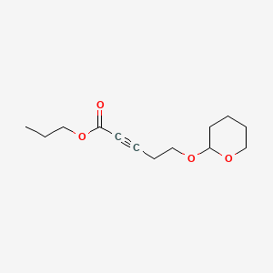 molecular formula C13H20O4 B13932389 Propyl 5-((tetrahydro-2H-pyran-2-yl)oxy)pent-2-ynoate 