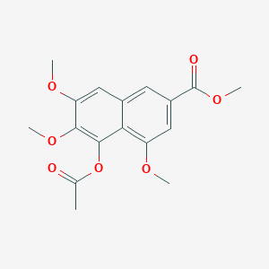 molecular formula C17H18O7 B13932392 2-Naphthalenecarboxylic acid, 5-(acetyloxy)-4,6,7-trimethoxy-, methyl ester 
