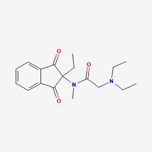 molecular formula C18H24N2O3 B13932394 Acetamide, 2-(diethylamino)-N-(1,3-dioxo-2-ethyl-2-indanyl)-N-methyl- CAS No. 59209-61-9