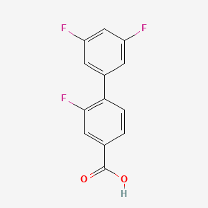 molecular formula C13H7F3O2 B1393240 4-(3,5-Difluorophenyl)-3-fluorobenzoic acid CAS No. 1262006-03-0