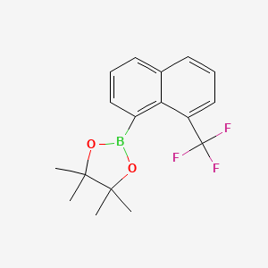 molecular formula C17H18BF3O2 B13932404 4,4,5,5-Tetramethyl-2-(8-(trifluoromethyl)naphthalen-1-yl)-1,3,2-dioxaborolane 