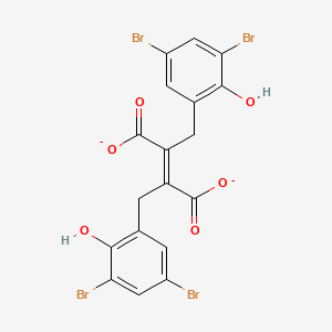 molecular formula C18H10Br4O6-2 B13932420 (E)-2,3-bis[(3,5-dibromo-2-hydroxyphenyl)methyl]but-2-enedioate 