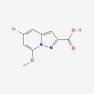 molecular formula C9H7BrN2O3 B13932432 5-Bromo-7-methoxypyrazolo[1,5-a]pyridine-2-carboxylic acid 
