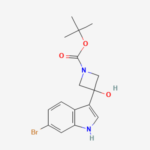 molecular formula C16H19BrN2O3 B13932446 3-(6-bromo-1H-indol-3-yl)-3-hydroxyazetidine-1-carboxylic acid tert-butyl ester 