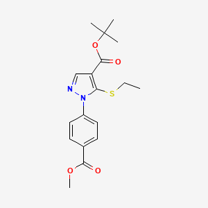 molecular formula C18H22N2O4S B13932449 Tert-butyl 5-(ethylthio)-1-(4-(methoxycarbonyl)phenyl)-1h-pyrazole-4-carboxylate 