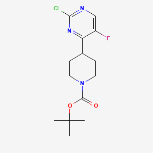 molecular formula C14H19ClFN3O2 B1393245 叔丁基 4-(2-氯-5-氟嘧啶-4-基)哌啶-1-羧酸酯 CAS No. 1053657-03-6