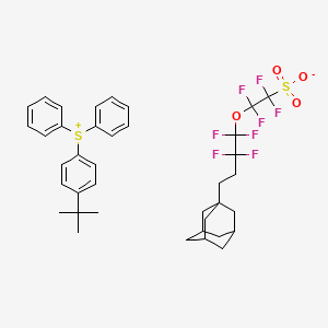 molecular formula C38H42F8O4S2 B13932478 (4-(tert-Butyl)phenyl)diphenylsulfonium 2-(4-(adamantan-1-yl)-1,1,2,2-tetrafluorobutoxy)-1,1,2,2-tetrafluoroethane-1-sulfonate 