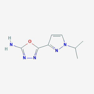 molecular formula C8H11N5O B1393248 5-(1-isopropyl-1H-pyrazol-3-yl)-1,3,4-oxadiazol-2-amine CAS No. 1283108-39-3