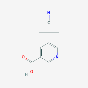 molecular formula C10H10N2O2 B13932480 5-(1-Cyano-1-methylethyl)nicotinic acid 
