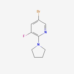 molecular formula C9H10BrFN2 B13932483 5-Bromo-3-fluoro-2-pyrrolidin-1-ylpyridine 