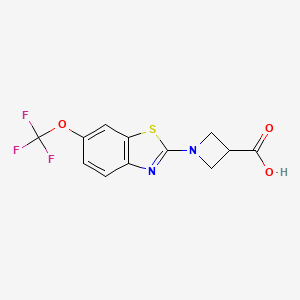 molecular formula C12H9F3N2O3S B1393249 1-[6-(Trifluoromethoxy)-1,3-benzothiazol-2-yl]azetidine-3-carboxylic acid CAS No. 1283108-30-4