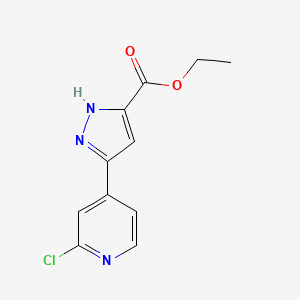 molecular formula C11H10ClN3O2 B13932512 ethyl 3-(2-chloropyridin-4-yl)-1H-pyrazole-5-carboxylate 