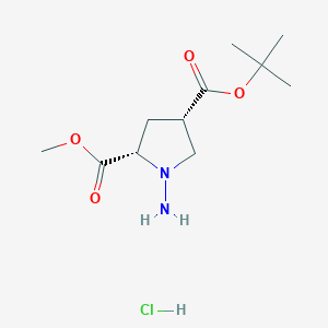 molecular formula C11H21ClN2O4 B13932521 (2S,4S)-4-BOC-amino Pyrrolidine-2-carboxylic acid methylester hydrochloride 