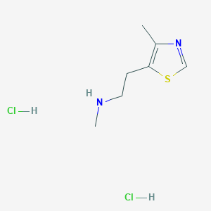molecular formula C7H14Cl2N2S B1393254 N-methyl-2-(4-methylthiazol-5-yl)ethan-1-amine dihydrochloride CAS No. 1279219-48-5