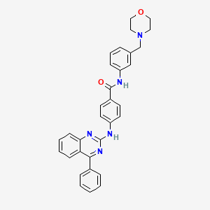 molecular formula C32H29N5O2 B13932569 N-[3-(morpholin-4-ylmethyl)phenyl]-4-[(4-phenylquinazolin-2-yl)amino]benzamide 
