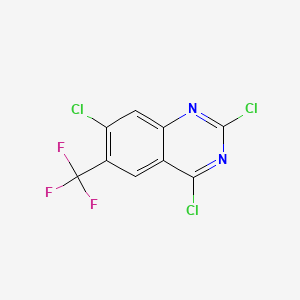 molecular formula C9H2Cl3F3N2 B13932578 2,4,7-Trichloro-6-(trifluoromethyl)quinazoline 